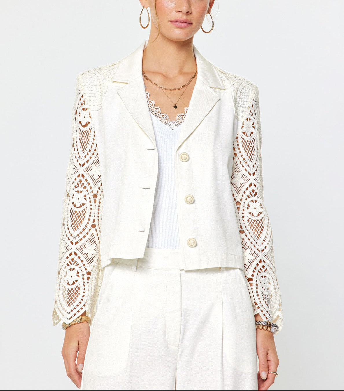 Crochet Lace Cropped Jacket – voglio.us