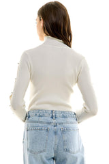 Jeweled Sleeve Cutout Sweater (3 Color Ways)