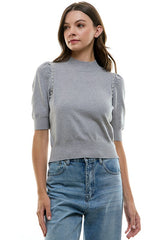 Short Puff Sleeve Sweater