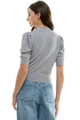 Short Puff Sleeve Sweater