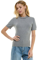 Short Sleeve Braid Top