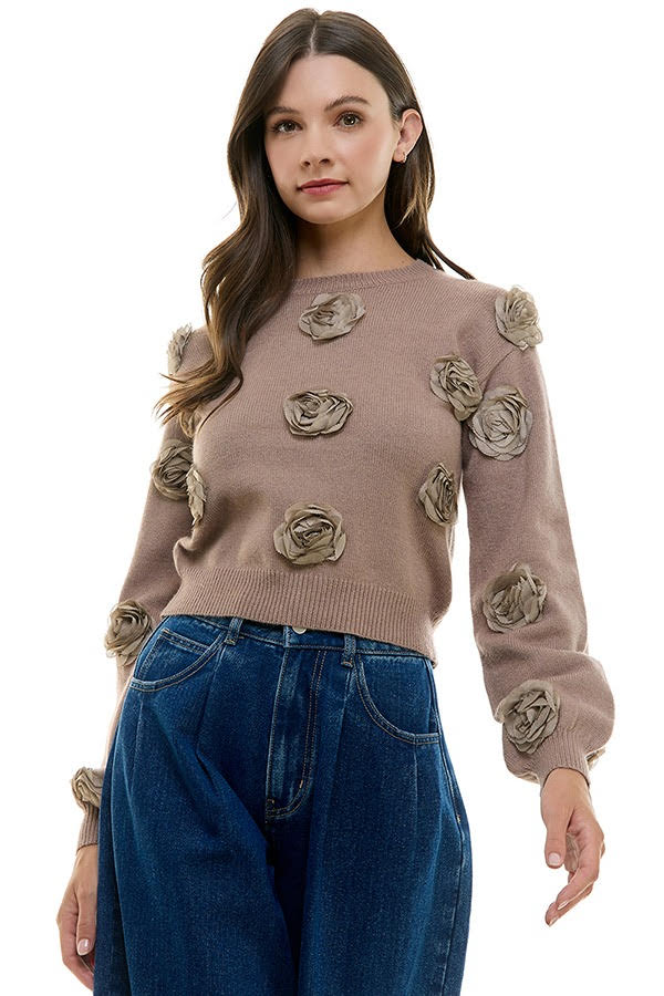 Flower Applique Sweater
