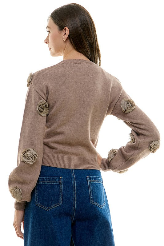 Flower Applique Sweater