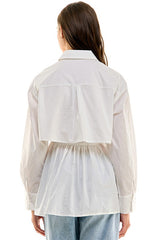 Smocked Button Down Top