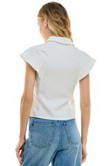 Cinched Waist Button Up Shirt