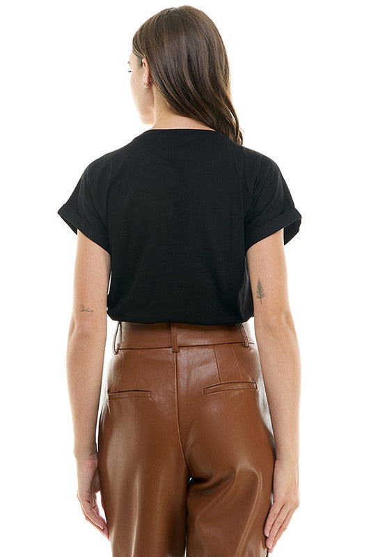 Black Embellished Tee