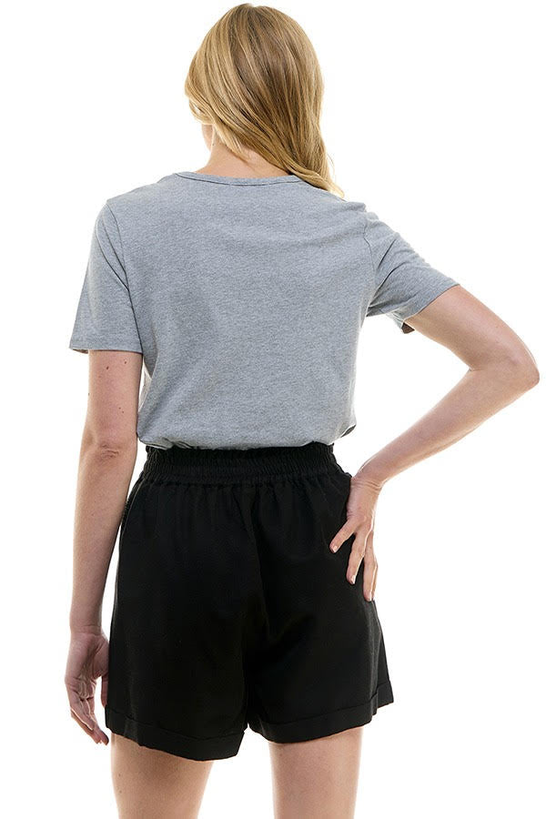 Pearl Detail Tee (Grey, White)