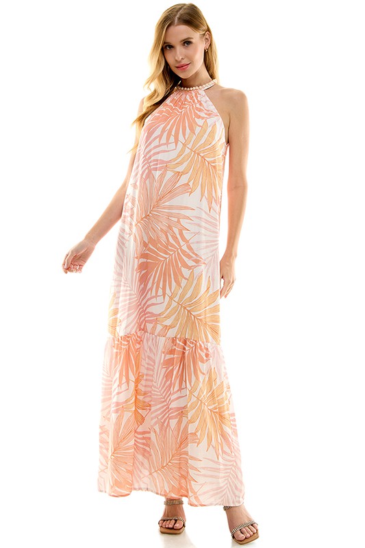 Orange Palm Dress