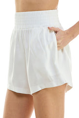 High Waist White Shorts