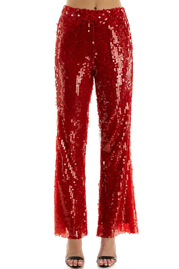 Burgundy Sequin Pant