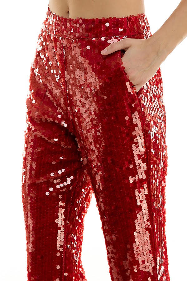 Burgundy Sequin Pant