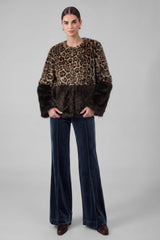 Leopard Print Faux Fur Jacket