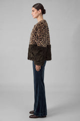Leopard Print Faux Fur Jacket