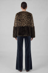 Leopard Print Faux Fur Jacket
