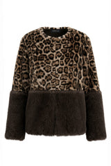 Leopard Print Faux Fur Jacket