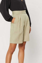 Khaki Stripe Tailored Bermuda