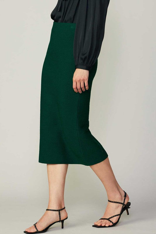 Sweater Midi Skirt (Green, Grey)