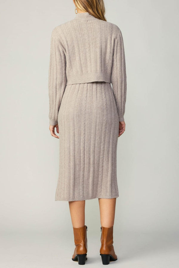 Oatmeal Long Sleeve Sweater Dress
