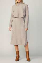 Oatmeal Long Sleeve Sweater Dress