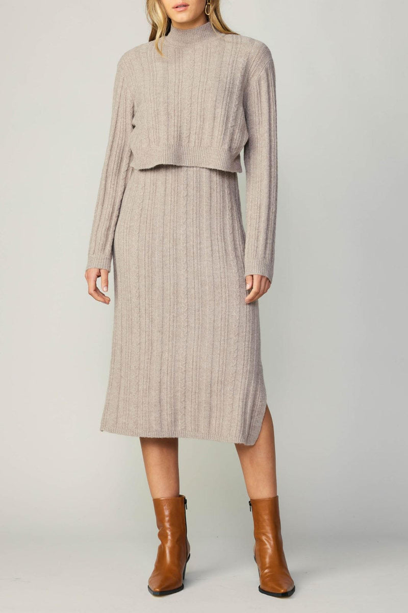 Oatmeal Long Sleeve Sweater Dress