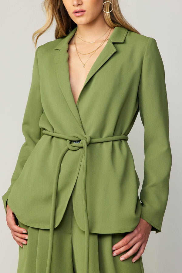 Olive Jacket With Round Tie Belt (XL Available)
