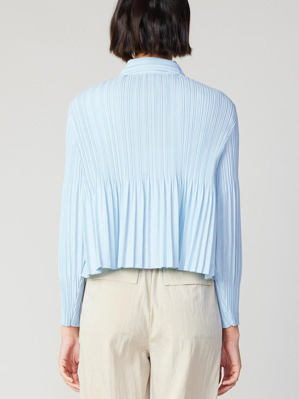 Pleated Button Down Crop Jacket