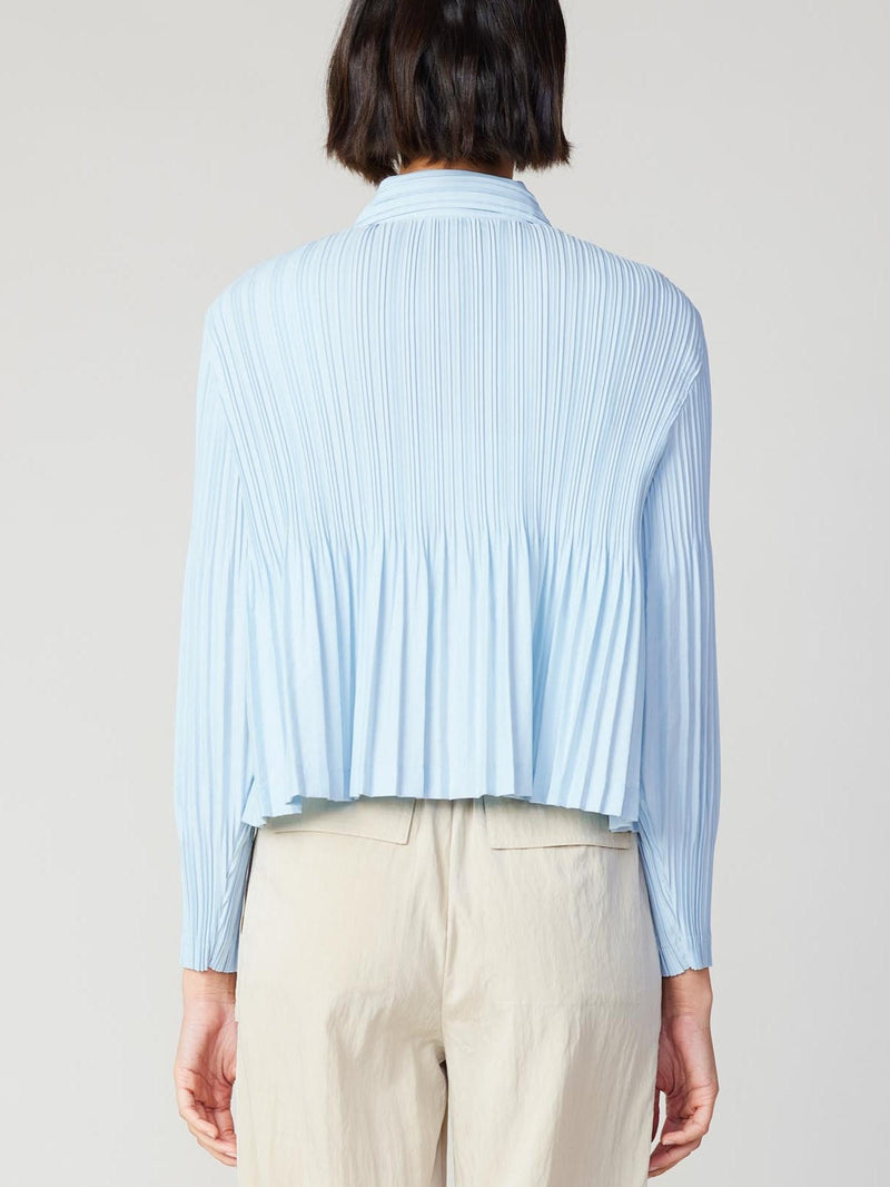 Pleated Button Down Crop Jacket