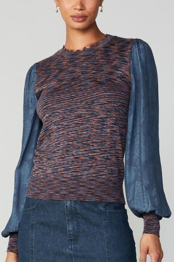 Multi Dimensional Woven Sleeve Sweater