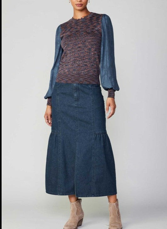 Multi Dimensional Woven Sleeve Sweater