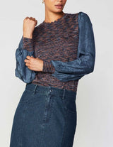 Multi Dimensional Woven Sleeve Sweater