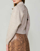 Cable Knit Arm Warmer W/ Sleeveless Top (Grey, Oatmeal)