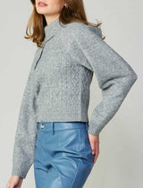 Cable Knit Arm Warmer W/ Sleeveless Top (Grey, Oatmeal)