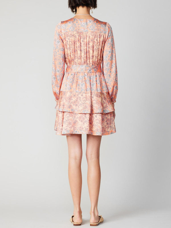 Coral Multi-Floral Print Dress