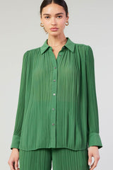 Pleated Button Down Shirt