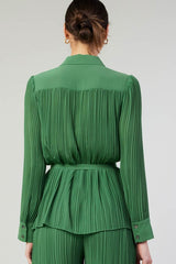 Pleated Button Down Shirt