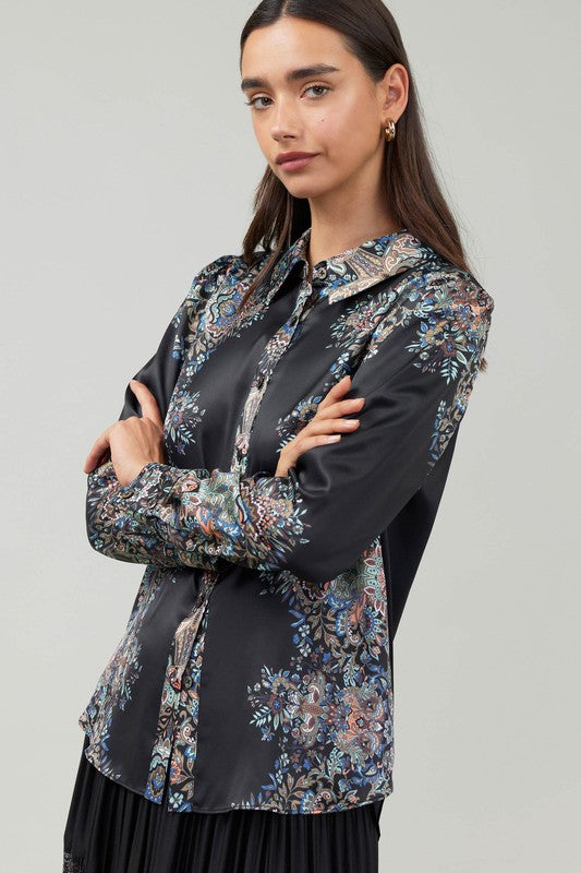 Paisley Print Button Down Shirt