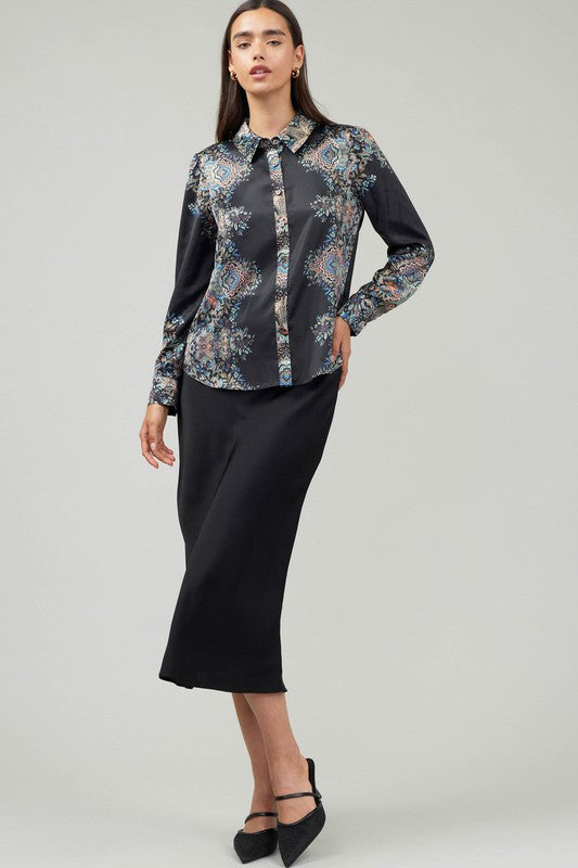 Paisley Print Button Down Shirt