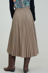 Long Pleated Skirt With Elasticized Waist