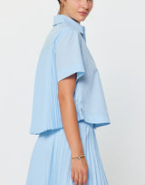 Cropped Pleated Back Shirt
