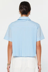 Cropped Pleated Back Shirt