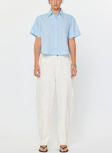 Cropped Pleated Back Shirt