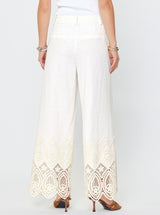 High Waist Crochet Detail Wide Leg Pants