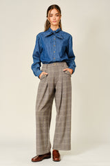 Classic Plaid Pleated Pants