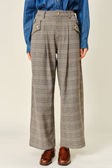 Classic Plaid Pleated Pants