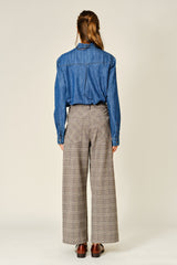 Classic Plaid Pleated Pants