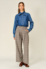 Classic Plaid Pleated Pants