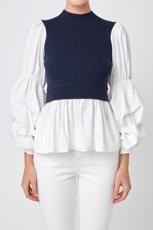 Mixed Media Top (3 Color Ways)