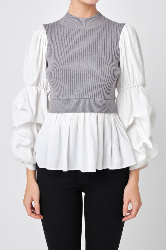 Mixed Media Top (3 Color Ways)