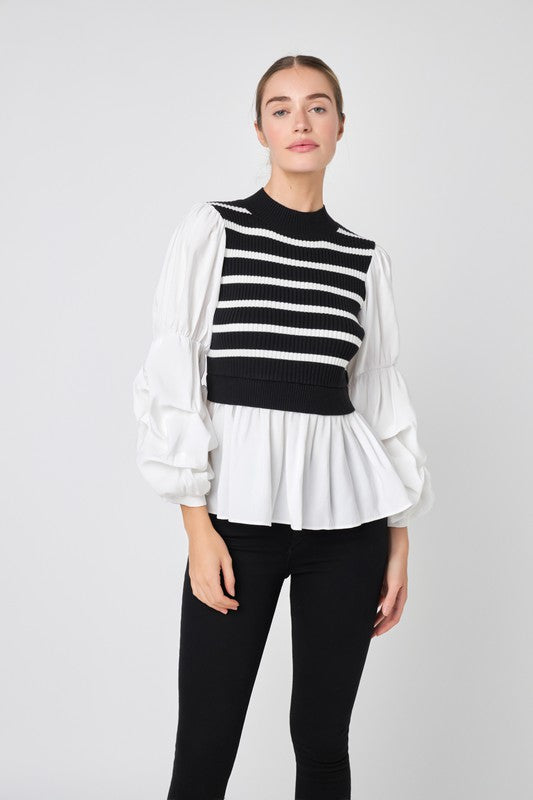 Mixed Media Top (3 Color Ways)