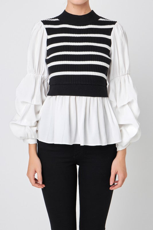 Mixed Media Top (3 Color Ways)
